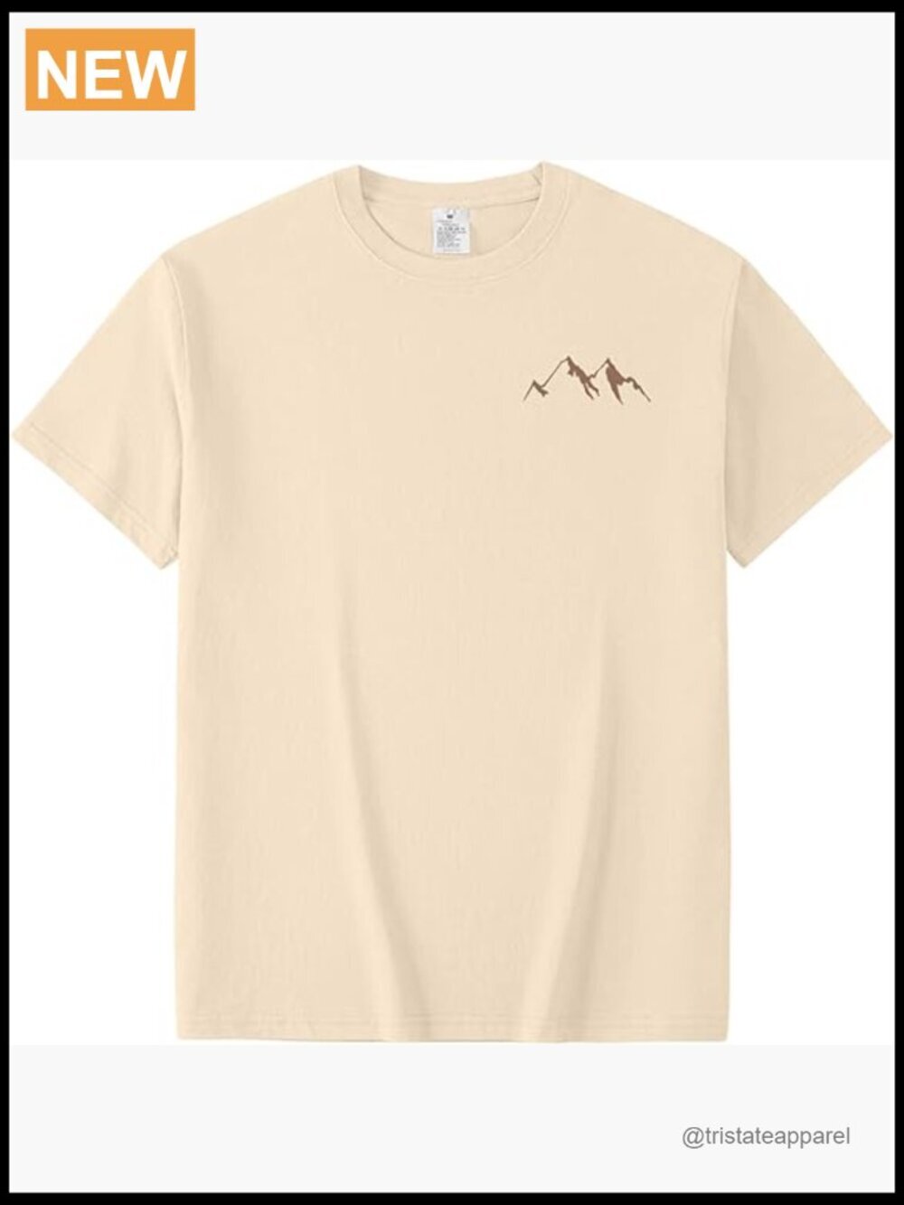 Mountain Print Short Sleeve T-Shirt 100% Cotton Crewneck Tee Hiking Camping